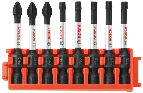 Embouts carrés pour outil électrique de 2 po Impact Tough™ Phillips®et Torx® avec attache pour coffret sur mesure à 8 pièces