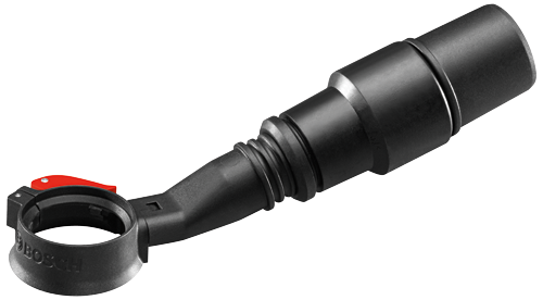 Accessoire BOSCH en plastique noir avec un levier rouge.