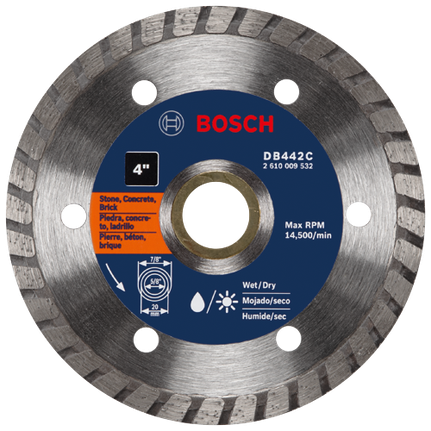 Disque diamanté premium à couronne turbo de 4 po pour des coupes nettes