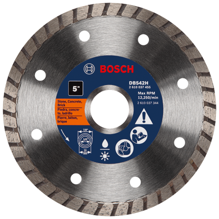 Disque diamanté premium à couronne turbo de 5 po pour des coupes nettes