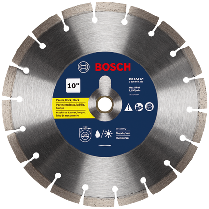 Disque segmenté diamanté premium de 10 po pour des coupes grossières universelles