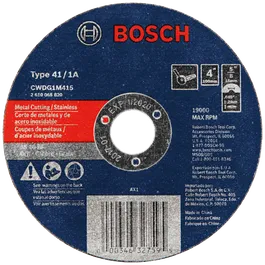 Disque à tronçonner Bosch Type 41/1A 4", CWDG1M415, avec 13000 tr/min max.