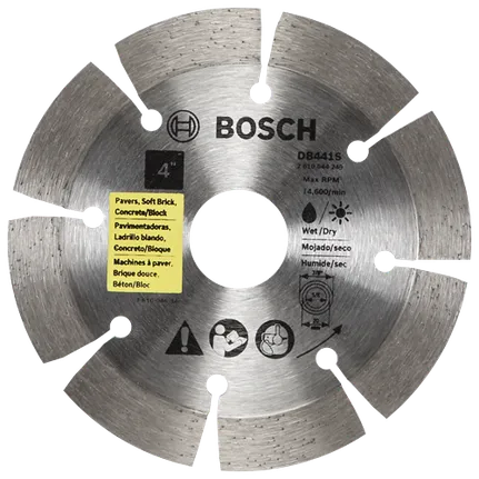 Disque segmenté diamanté standard de 4 po pour les coupes grossières universelles