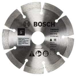 Lame circulaire Bosch 5" DB664S, pour béton armé, asphalte, pierre, et vitesse de rotation maximale 12 250/min.