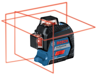 Bosch GCL 2-50 C Professional, projection de lignes laser rouges.
