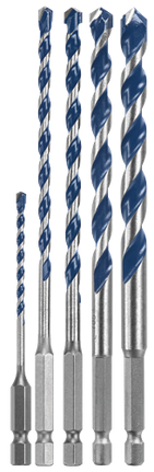 Ensemble de 5 forets pour perceuse à percussion au carbure BlueGranite Turbo™
