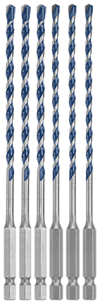 Ensemble de 6 forets pour perceuse à percussion au carbure BlueGranite Turbo™