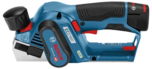 Bosch GHO12V-08 HD, Moteur EC sans balais, outil électroportatif, avec indicateur de niveau de batterie.