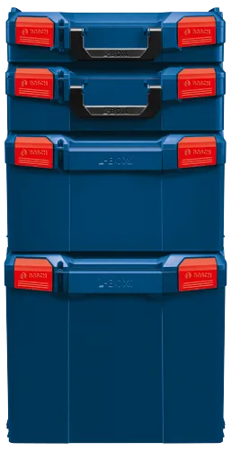 Bosch L-BOXX, empilables, avec logo Bosch et texte "L-BOXX".