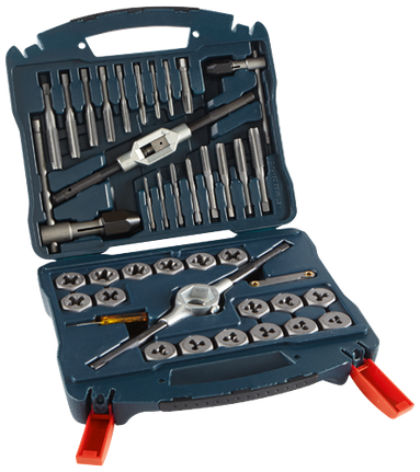 Ensemble de 40 tarauds et filières