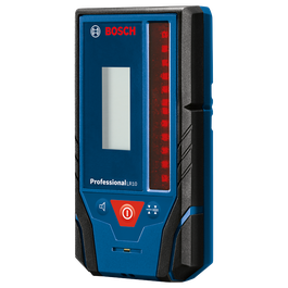 Récepteur Bosch Professional LR10, avec haut-parleur, alimentation et boutons de nivellement.