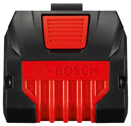 Objet rectangulaire noir et rouge Bosch avec l'inscription "BOSCH".