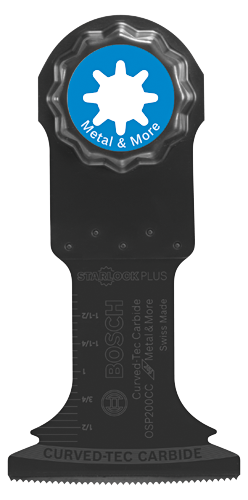 Lame Bosch Curved-Tec Carbide, OSP200CC, Metal & More, Fabriqué en Suisse, avec Starlock Plus.