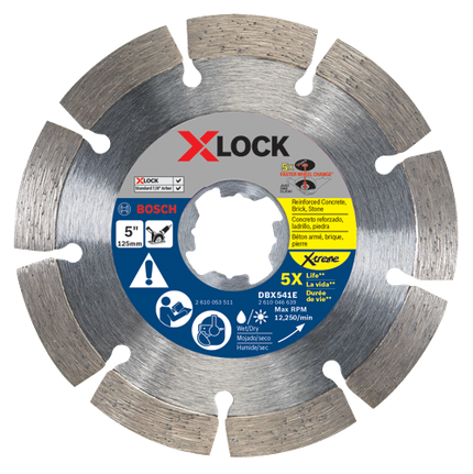 Disque diamanté X-LOCK Xtreme de 5 po à couronne de coupe segmentée