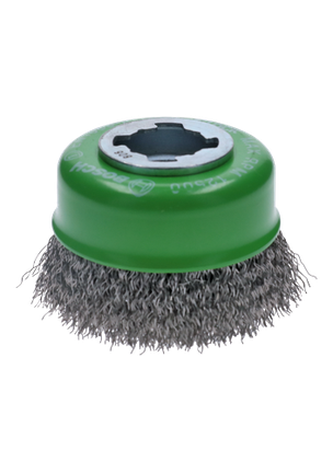 Brosse boisseau à fils ondulés en acier inoxydable X-LOCK de 3 po de diamètre