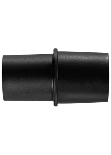 Connecteur cylindrique en plastique noir avec une bande centrale en relief.