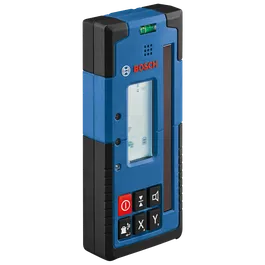 Télémètre laser Bosch avec écran LCD et touches de fonction, symbole mm visible.