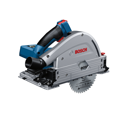Scie circulaire électrique Bosch avec logo "BOSCH", lame "fine cut General Purpose".