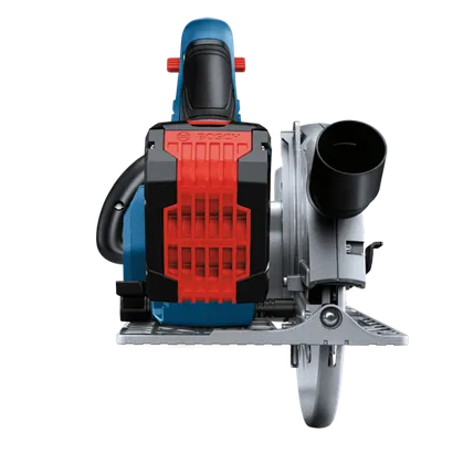 Scie circulaire BOSCH, avec "AILETTES DE REFROIDISSEMENT" visibles.