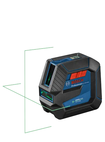 Niveau laser Bosch Professional GLL100-40G, avec précision ±1/8 po, portée 100 pi et IP64.