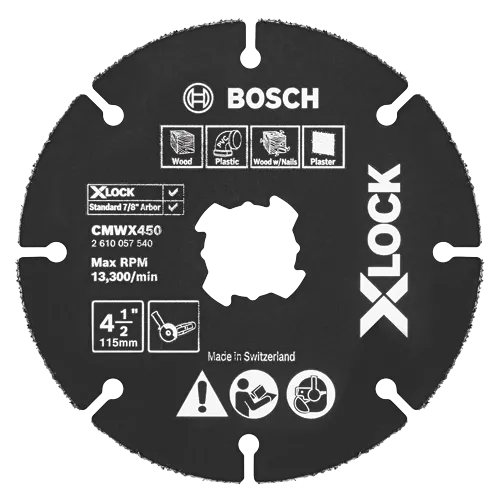 Lot De 100 Disques De Coupe Bosch X-LOCK – 115mm, Pour Inox, 22,23 Mm D'alésage