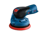 Bosch GEX12V-5 ponceuse orbitale avec des accents rouges et noirs.