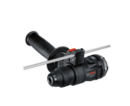 Perceuse Bosch SDS plus avec poignée noire et élément orange.