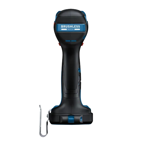 Perceuse à moteur sans balais, avec texte "BRUSHLESS MOTOR".