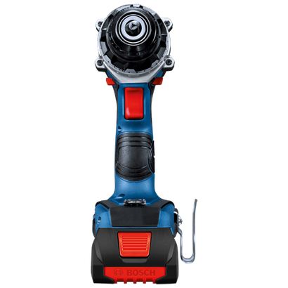 Perceuse électrique Bosch bleue et noire avec des touches de rouge et le logo BOSCH.