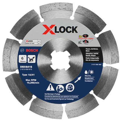 Disque diamanté X-LOCK de 6 po à couronne de coupe segmentée