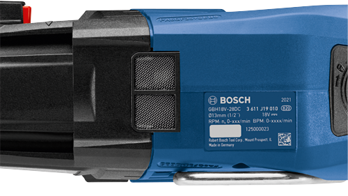 Bosch GBH18V-28DC, outil de 13 mm (1/2"), 18V, avec RPM n₀ 0-xxx/min et BPM 0-xxxx/min, 3 611 J19 010.