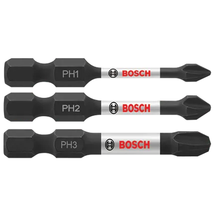 Ensemble de 3 embouts de vissage longs Phillips® Impact Tough™ de 2 po