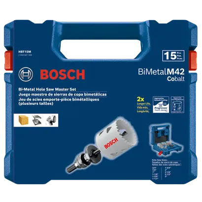 Bosch BiMetalM42 Cobalt Master Set de Scies-cloches, comprenant 15 scies-cloches de tailles allant de 3/4" à 3".