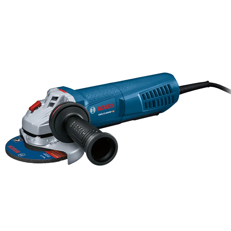 Voici la traduction :

Meuleuse angulaire Bosch GWS 13-50VSP HD, avec un disque à meuler marqué "BOSCH" et "Type 27".