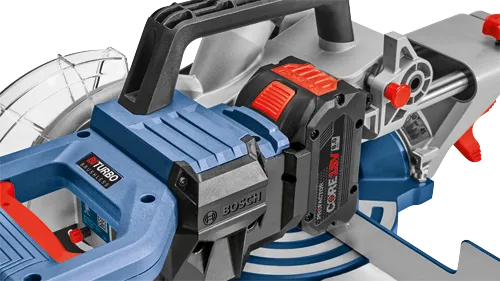 Scie à onglet sans fil BITURBO BRUSHLESS Bosch, avec batterie CORE18V 8.0 et PROFACTOR.