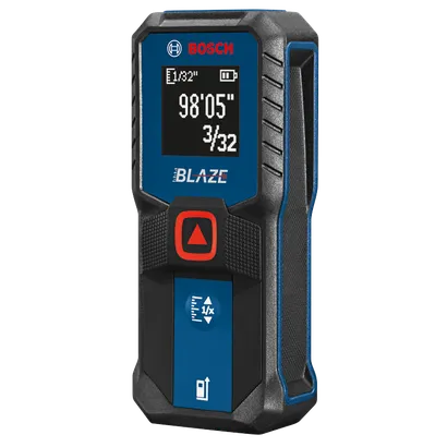 Bosch BLAZE, télémètre laser avec mesures "1/32", "98'05", 3/32".