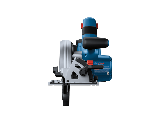 Scie circulaire Bosch GKS18V-22 avec texte d'avertissement.