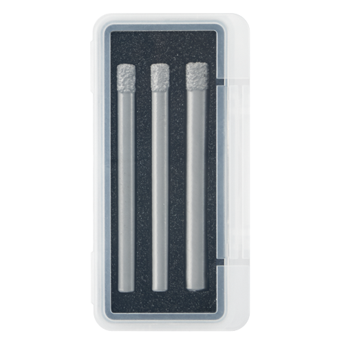 Trois forets dans un étui en plastique.