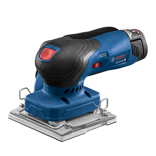 Bosch GSS12V-40 HD ponceuse avec bouton d'alimentation rouge.