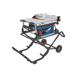 Scie à table Bosch GTS15-10 sur support roulant noir.
