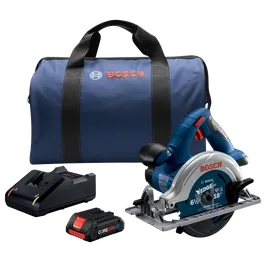 Scie circulaire Bosch CCS180 6 1/2", lame Bosch EDGE, batterie CORE 18V, chargeur et sac.
