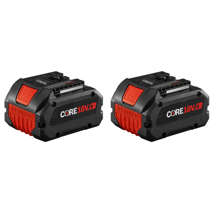 Bloc de batteries CORE18V 8 Ah, avec le logo Bosch.