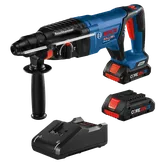 Bosch BULLDOG GBH18V-26D perceuse à percussion, batterie et chargeur ; "Boschhammer" visible.