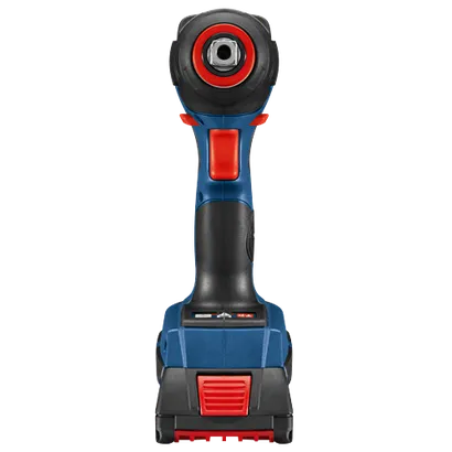 Claro, aqui está a tradução:

Bosch clé à chocs électrique, avec corps noir et bleu et touches de rouge.