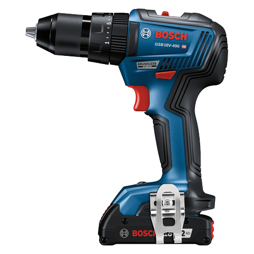 Bosch GSB 18V-490 HD perceuse-visseuse à percussion sans fil, avec "BRUSHLESS MOTOR" et batterie 2 Ah.