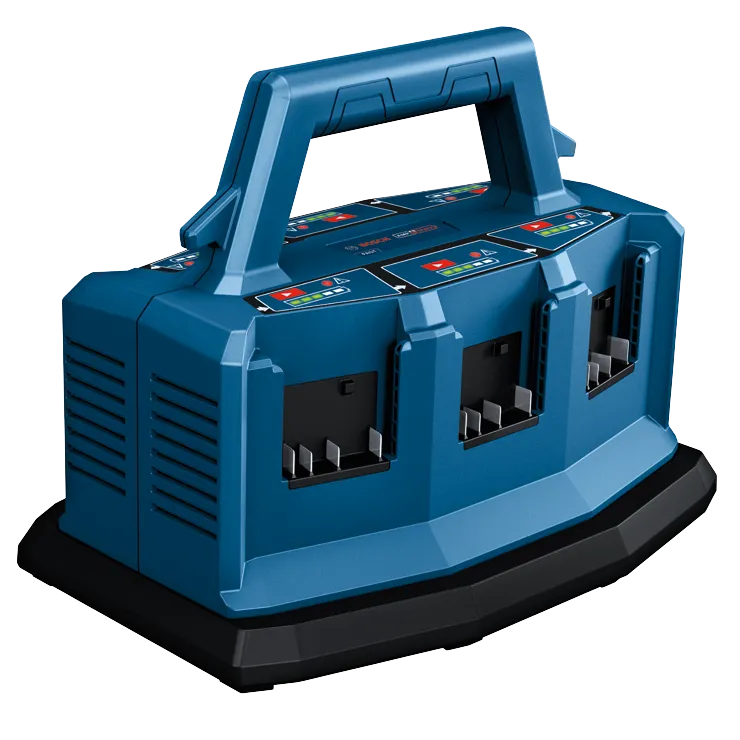 Chargeur Bosch AMP Share System avec voyants lumineux.