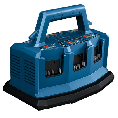 Chargeur Bosch AMP Share System avec voyants lumineux.