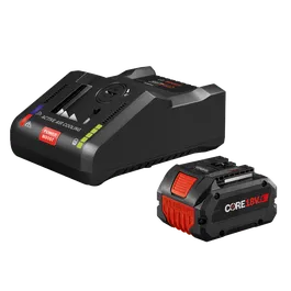 Chargeur Bosch "ACTIVE AIR COOLING" avec "POWER BOOST" et batterie Bosch CORE 18V 6Ah.