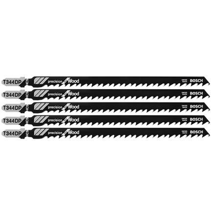 Lames de scie sauteuse à pied en T Precision for Wood de 6 po à 6 dents par pouce, 5 pièces