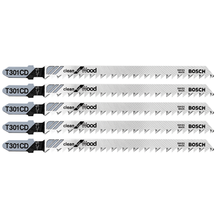 Lames de scie sauteuse à pied en T Clean for Wood de 4-5/8 po à 8 dents par pouce, 5 pièces